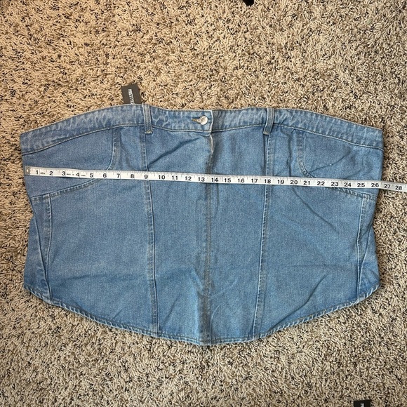 PrettyLittleThing Denim Blue Corset Top, size 26 - Picture 3 of 4